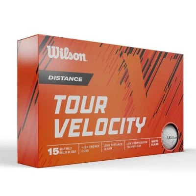 Image of Wilson golf balls, Tour Velocity Distance, ball for long shots, 15 rubber, white