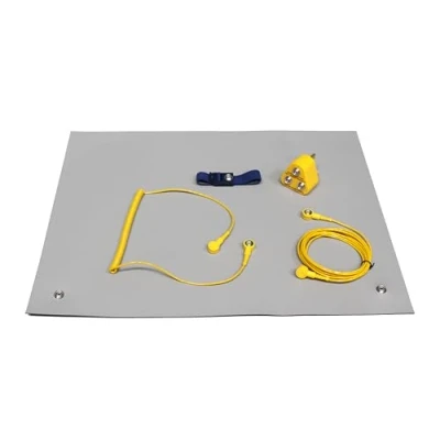 Image of Kill Stat Anti Static ESD Grounding Kit, Wrist Strap, Mat, UK Plug, Wire, Safe For Electronics, PC Building, Soldering Repair And Circuit Board (300 x 600mm)