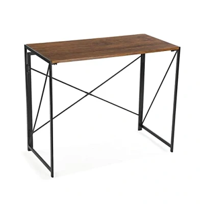 Image of Versa Jack Desk Table for the Computer, Room or Study, Folding, Measurements (H x L W) 74 45 90 cm, Wood and Metal, Colour Brown