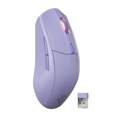 Image of SteelSeries Rival 3 Wireless Gen 2 Gaming Mouse 2.4GHz and Bluetooth 18000 DPI TrueMove Air Optical Sensor 60 Million Click Durability Light Weight 100% PTFE Feet Lavender