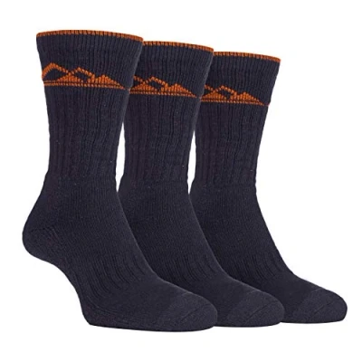 Image of Storm Bloc 3 Pairs Mens Heavy Cushioned Summer Breathable Comfort Outdoor Cotton Rich Hiking Socks (6 11 uk, SBMS030CHA)