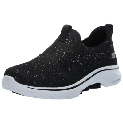 Image of Skechers Women&#039;s GO Walk 7 Bling Sneaker, Black, 6 UK