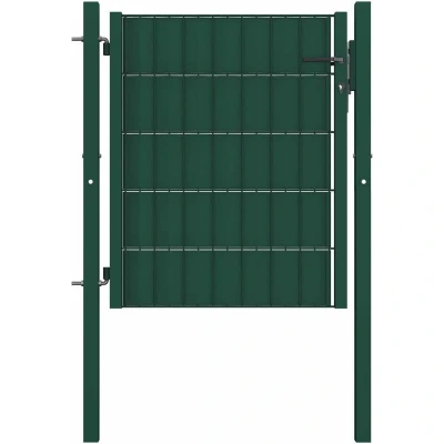 Image of vidaXL Fence Gate PVC and Steel 100x81 cm Green