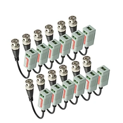 Image of Baolongking 6 PAIRS (12 Pcs) Mini CCTV BNC Video Balun Transceiver Cable