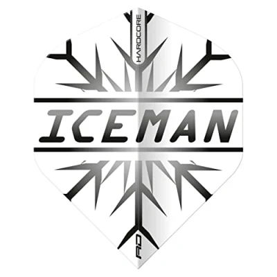 Image of RED DRAGON Gerwyn Price Hardcore Iceman Black Extra Thick dart flights 3 sets per pack (9 in total)