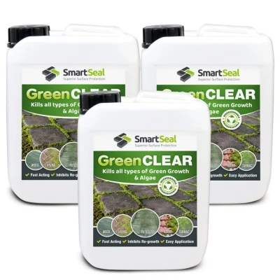 Image of Smartseal Green Clear Moss and Black Algae Remover 5 Liter Pack of 3