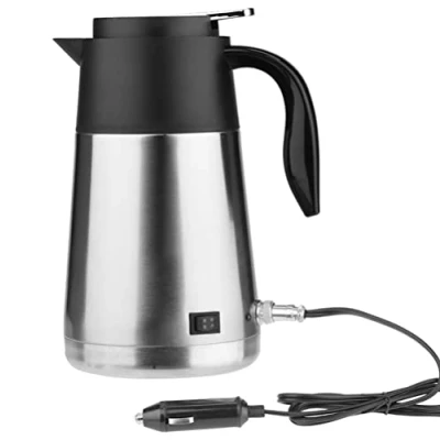 Image of Portable 1300ml 12/24V Travel Car Truck Electric Kettle Water Heater Fast Boiling with Cigarette Lighter Socket, Fuse for Tea Coffee Drinking(24V)