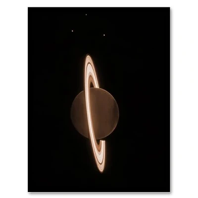 Image of Artery8 NASA James Webb Space Telescope Saturns Rings Shine Planet Bedroom Decor Artwork Framed Wall Art Print 18X24 Inch