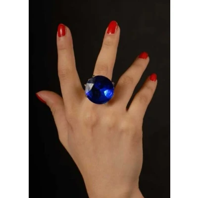 Image of Medieval Fancy Dress Large Blue Jewel Ring