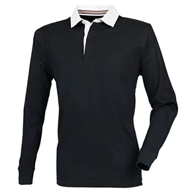 Image of Front Row Premium Superfit Rugby Shirt Black 3XL