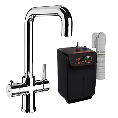 Image of Ellsi 3 in 1 Instant Boiling Hot Water Dispenser Kitchen Sink Mixer Tap with Tank &amp; Filter (Chrome)