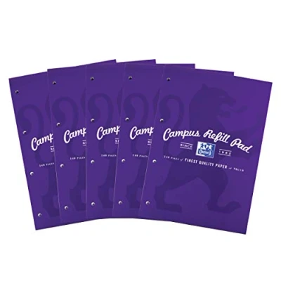 Image of Oxford Campus A4 Refill Pad, 140 Pages, Purple, Pack of 5