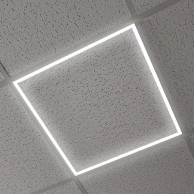 Image of Long Life Lamp Company 40w Edge Lit LED Panel 600 x Recessed Ceiling Light 6500K Daylight White, Suspended Border Frame AP04