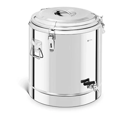 Image of Royal Catering Stainless Steel Insulated Beverage Dispenser Thermos Container Drain Tap 36L RCTP 40ET (Thermal Storage Up To 12 Hrs, Steel)
