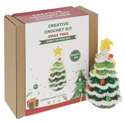 Image of Shudehill Giftware Creative Crochet Kit for Adults DIY Christmas Tree Craft Set, Perfect Beginners, Includes All Materials &amp; Instructions a Fun, Easy Project