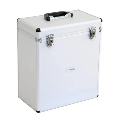 Image of Oypla 35 x 12 LP Vinyl Record Box Hard DJ Flight Case Aluminium