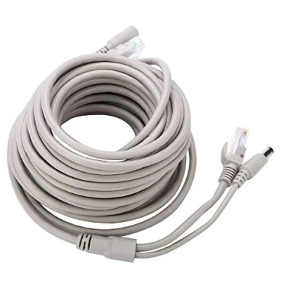 Image of ASHATA Ethernet Cable,5M/10M/15M/20M RJ45+DC CCTV Cable for IP Cameras NVR System 10Mbps/100Mbps,Networking Cat 5 with RJ45 Port.(10M)