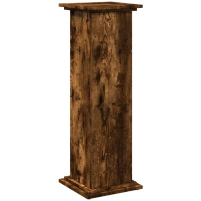 Image of vidaXL Display Stand with Storage Smoked Oak 31x30x90 cm Engineered Wood
