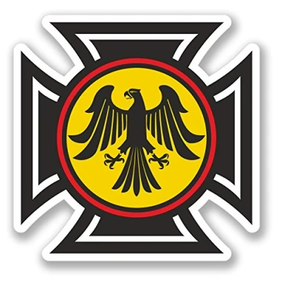 Image of 2 x German Eagle Crest Sticker Car Bike iPad Laptop Helmet Guitar Germany #4164 (10cm 10cm)