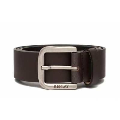 Image of Replay men&#039;s leather belt, Brown (Black 128), 110 cm
