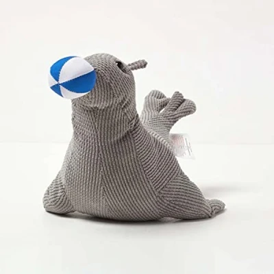 Image of HOMESCAPES Door Stop Novelty Seal Stopper Animal with Beach Ball for Kids Bedroom