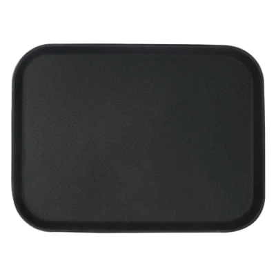 Image of Black 56cm x 41cm Rectangle Non Slip Serving Tray By Argon Tableware