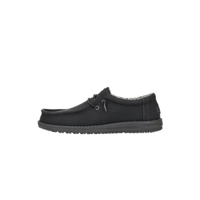 Image of HEYDUDE Men&#039;s Wally Classic Slip On Shoes, Black/Charcoal, 6 UK