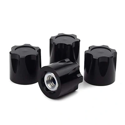 Image of INJORA RC Wheel Nuts 4pcs Metal Car Rim Center Cap M4 Nut for 1/10 Crawler Traxxas TRX4 Axial SCX10 90046 D90 Tamiya MST (Black)