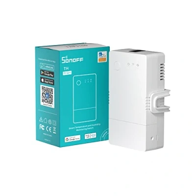 Image of SONOFF Smart Temperature and Humidity Monitoring Switch, 2.4ghz WiFi Switch Support Schedule Remote Control, Compatible with Alexa, 16A TH Origin, THR316