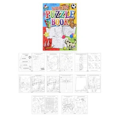 Image of HENBRANDT 10x Mini Super Fun Puzzle Books for Kids A6 Activity Book Colouring Wordsearch Party Favour Stocking Fillers Xmas Boys and Girls