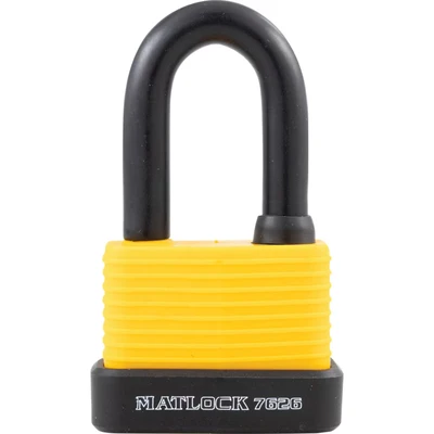 Image of Matlock Laminated Yellow Steel Key Padlock 54mm