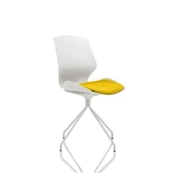 Image of Florence Spindle White Frame Visitor Chair With Senna Yellow