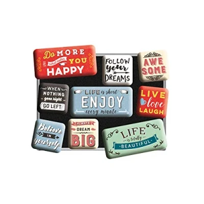 Image of Nostalgic Art 83111 Word Up Enjoy Life, Magnet Set (9pcs)