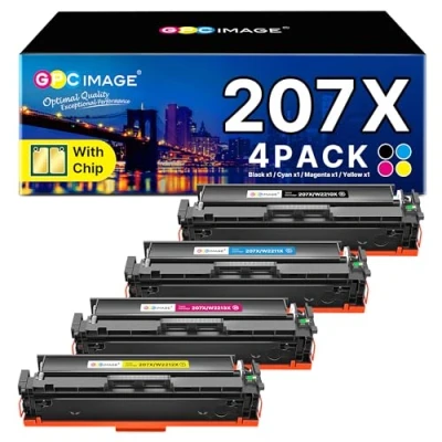 Image of GPC Image 207X Toner Cartridges with Chip Compatible HP 207A for Color Laserjet Pro MFP M283fdw M283fdn M282nw M255dw M255nw W2210X W2211X W2212X W2213X(4 Pack)