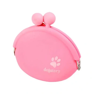 Image of Shienfir Silicone Dog Treat Bag Dishwasher Safe Pet Snack Container Pouch Portable for Outdoor Training Pink