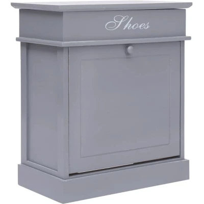 Image of vidaXL Shoe Cabinet Grey 50x28x58 cm Paulownia Wood