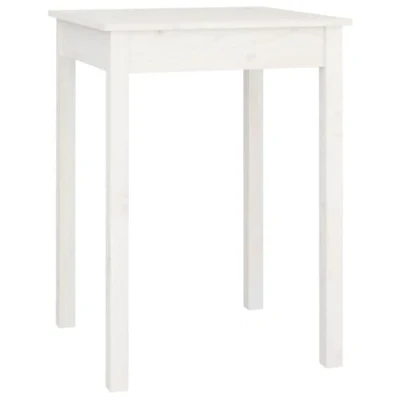 Image of vidaXL Dining Table Solid Wood Pine White 55x55x75 cm Stylish and Compact Ideal for Kitchen Room