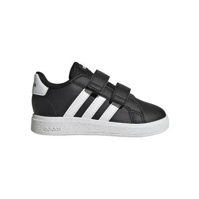 Image of adidas Unisex Baby Grand Court Lifestyle Hook and Loop Shoes Tennis Cloud White/Core Black, Numeric_5_Point_5 UK Child