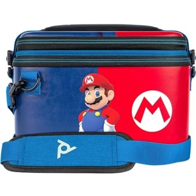 Image of PDP Gaming Officially Licensed Switch Pull N Go Travel Case Mario Semi Hardshell Protection Protective PU Leather Holds 14 Games and Controller Works with OLED Lite
