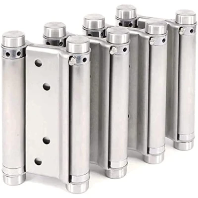Image of Two Pairs 5&#039;&#039; Cafe Saloon Door Hinges Double Action Spring Hinge Stainless Steel Self Closing 140mm (5 Inch)