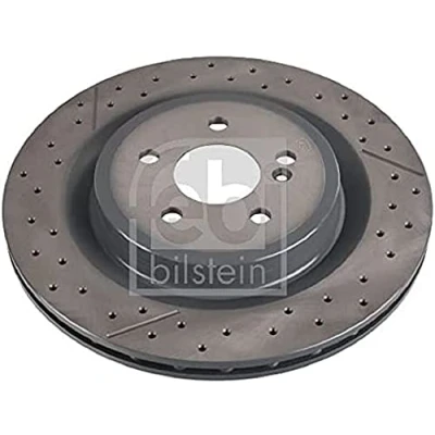 Image of 1724230112, A1724230112 Brake disc FEBI BILSTEIN 107722 Rear Axle 330mm 22mm 5 Hole 112mm internally vented, slotted/perforated Coated High carbon