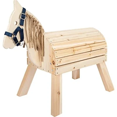 Image of small foot Compact Wooden, Riding Horse with Head Collar for Kids Aged 3+ Years, Inside &amp; Outside, 12313 Toys, Multicoloured, M