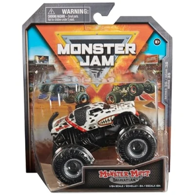Image of Monster Jam, Official Mutt Dalmatian Truck, Die Cast Vehicle, 1:64 Scale, Kids Toys for Boys Ages 3 and up