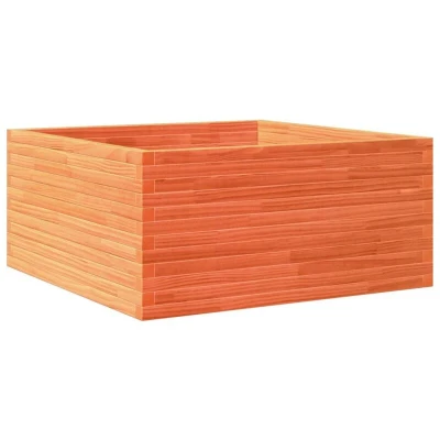 Image of vidaXL Garden Planter Wax Brown 100x100x46 cm Solid Wood Pine