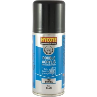 Image of Hycote Double Acrylic Aerosol Car Spray Paint, Matt Black, 150 ml