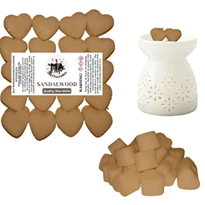 Image of 20 x Highly Scented Wax Melts Mini Hearts Many fragrances Designer Inspired (Sandalwood)