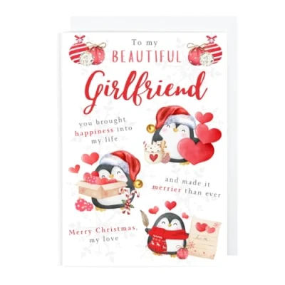 Image of Second Ave Girlfriend Romantic Love Penguin Christmas Xmas Holiday Festive Greetings Card