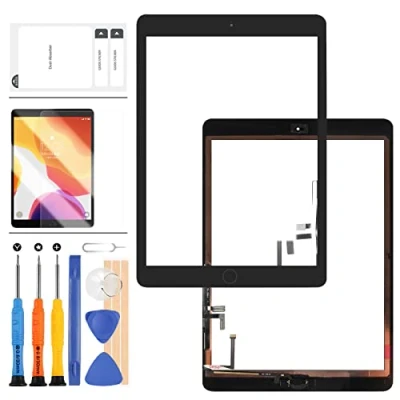 Image of Screen Replacement Kit For IPAD Air 1 1st Generation A1474 A1475 A1476 Touch Digitizer Glass Panel with Home Button Repair Parts Free Protector Film+Tools(Not Fit 5)