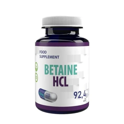 Image of Betaine HCL 650mg 120 Vegan Capsules, 3rd Party Lab Tested, High Strength Supplement