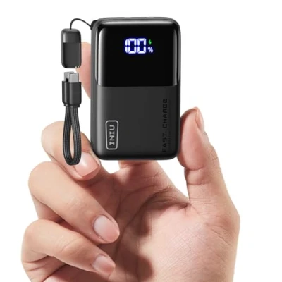 Image of INIU 45W 10000mAh Portable Charger, Mini Power Bank with Built in USB C (Input/Output), Fast Charging External Battery Pack for iPhone 16/15/14/13, Laptop, Samsung, iPad, Travel